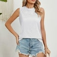 thumbnail image 4 of Mrat Plus Size Summer Tops Sleeveless Women's Fashion Solid Round Neck Short Sleeves Casual T-Shirt Tops Womens Camisoles with Built In Bra S-244 White M, 4 of 6