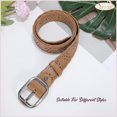 thumbnail image 3 of JASGOOD Women Leather Belts Hollow Flower Khaki Belt for Ladies Jeans, 3 of 6