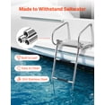 thumbnail image 2 of VEVOR Boat Ladder, 3 Steps, Stainless Steel Telescoping Folding Swim Deck Ladder for Rear Entry Inboard, 400 lbs Capacity with Wide Anti-Slip Steps & Handrails, for Outboards, Yacht, Pontoon Boats, 2 of 9