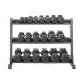 thumbnail image 3 of Lifeline Fitness 550 lb Hex Rubber Dumbbell Set with 3-Tier Rack, 3 of 9