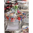 thumbnail image 5 of Outdoor Tablecloth with Umbrella Hole for Patio/Picnic/Party/Camping, 4th of July Dogs Waterproof Table Cloth Round Cover Washable, Independence Day Floral Red Stars Beige (Dia 60"), 5 of 8
