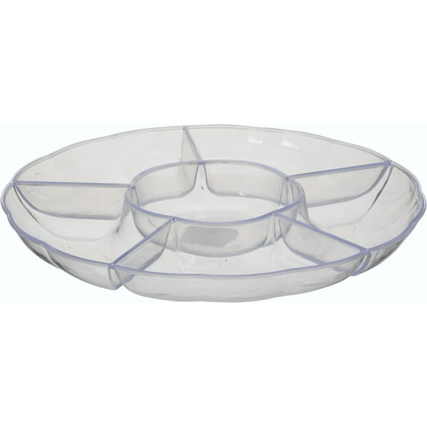 Way To Celebrate Clear Round Plastic 12in Compartment Tray 1 Ct Com Clear Round Plastic 12in Compartment, Large Round Plastic Trays For Classroom