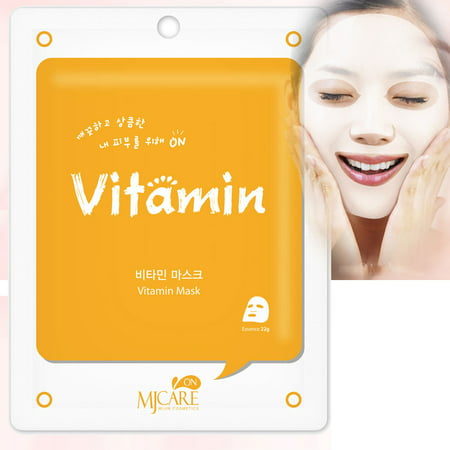 Korean Cosmetics Beauty Rejuvenating Vitamin Premium Essence Mask Pack Sheet, Brightening Anti-wrinkle, Skin Tightening, Pack of (Best Korean Beauty Products)