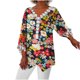thumbnail image 1 of Mujeres Ocio Elegante Jersey Impreso Encaje Impresión Tres cuartos Manga Cuello en V Tops OAVQHLG3B Store lin121212, 1 of 5