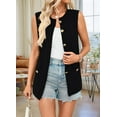 thumbnail image 6 of Women'S 2025 Summer Sweater Vest Sleeveless Knit Cardigan Button Down Tank Tops Black L, 6 of 8