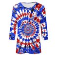 thumbnail image 5 of FAVIPT American Flag Shirt Women Plus Size 3/4 Sleeve Crew Neck Tops 4th of July Patriotic Print Blouses Casual Dressy Summer 2025 Tunic Tees Multicolor,L, 5 of 5