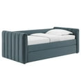 thumbnail image 2 of Modway Veyla Channel Tufted Performance Velvet Twin Daybed With Trundle in Blue, 2 of 10