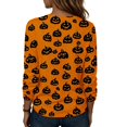 thumbnail image 4 of Bexdxz Halloween Long Sleeve Shirts for Women Plus Size Halloween Costumes Woman Funny Pumpkin Crewneck Tops Casual Outfits Black L, 4 of 5