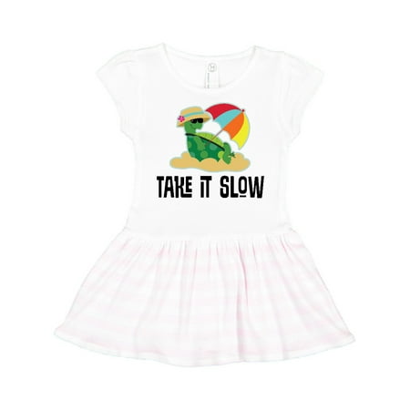 

Inktastic Turtle Take it Slow Gift Toddler Girl Dress