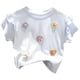 thumbnail image 2 of TBUIALL Ropa de verano para niñas, camiseta de manga corta con estampado de flores de arcoíris, cuello redondo fino, manga corta para niños pequeños, 2 of 5