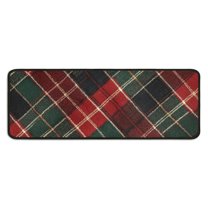 2 Pcs Merry Christmas Kitchen Rugs and Mats Set Colorful Balls Pine Trees Snowflake Kitchen Rugs and Mats Non Slip Kitchen Rugs and Matsfor Cook Home Decor (47x17 30x17 Inches)