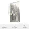 thumbnail image 7 of Hunter - Kerrison 1-light Brushed Nickel, Small Sconce Light, Dimmable, Modern Style, for Bedrooms, Dining, Living Rooms - 19545, 7 of 7