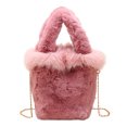 thumbnail image 1 of Bolso de hombro con cadena para mujer, bolso de mano informal y esponjoso, bolso de mano suave y versátil, 1 of 6