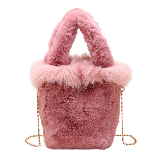 Bolso de hombro con cadena para mujer, bolso de mano informal y esponjoso, bolso de mano suave y versátil