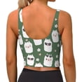 thumbnail image 4 of Uemuo Alpaca Faces Pattern Women's Sports Bra - High Impact Support, Breathable, and Comfortable Athletic Bra for Running, Yoga, and Workouts, 4 of 9