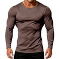thumbnail image 2 of Hvogkswy Compression Shirt Men, Crew Neck Dry Workout Base Layer Undershirt Thin Stretchy Slim Comfy Long Sleeve Tops, 2 of 8