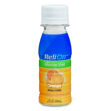 (4 Pack) ReliOn Orange Glucose Shot, 2 Oz (Best Orange Juice For Diabetics)