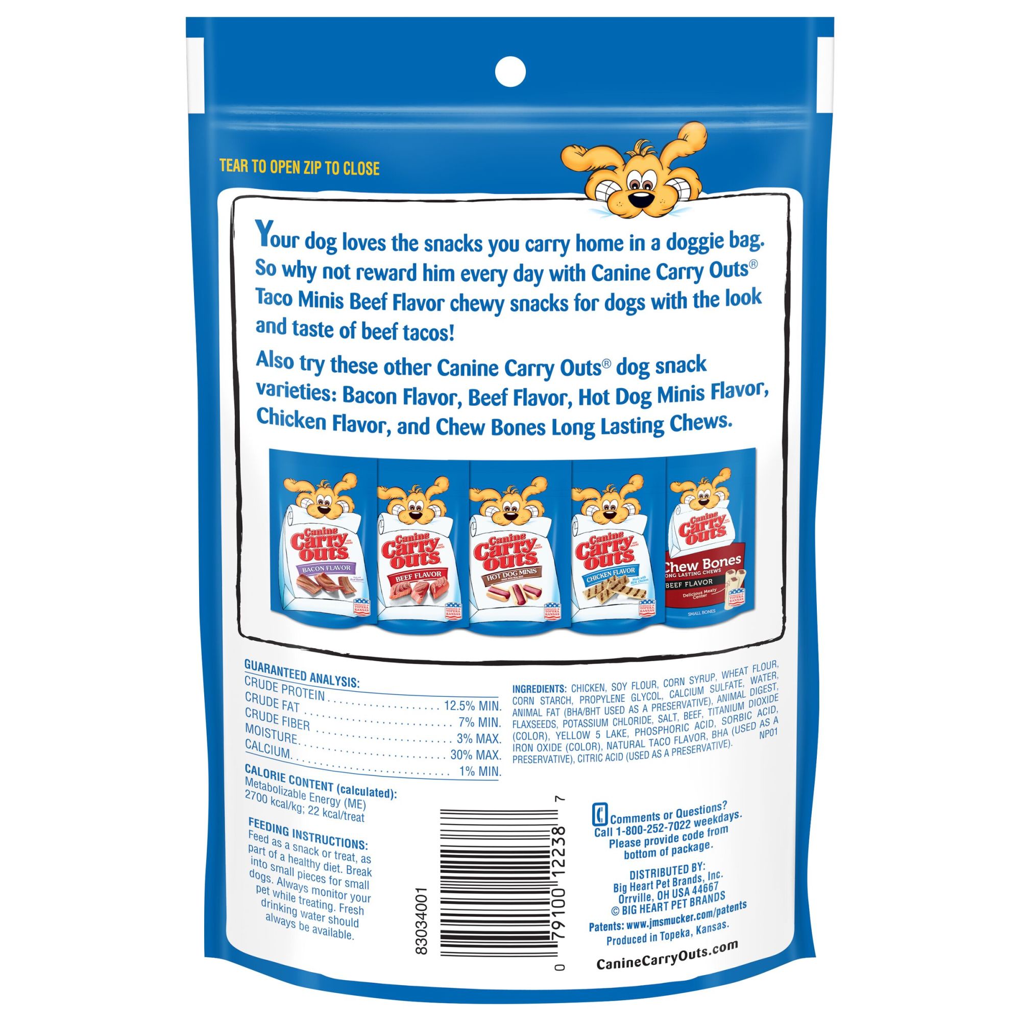 Canine Carry Outs Taco Minis Beef Flavored Dog Treats, 5-Oz
