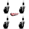 thumbnail image 2 of 3.5 Inch Phenolic Wheel Swivel 1-3/8 Inch Expanding Stem Caster Set SCC, 2 of 2