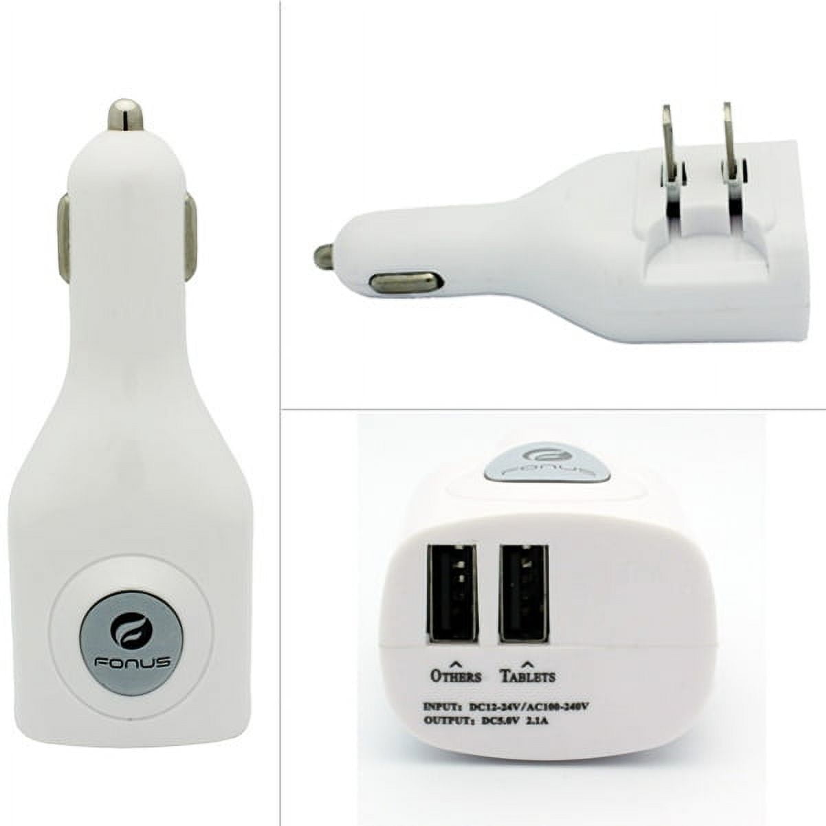 2-Port USB Car Home Charger for Samsung Galaxy S24 Ultra/Plus - 2-in-1 Power Adapter DC Socket Wall