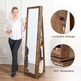 thumbnail image 4 of SogesPower Full Length Mirror Jewelry Cabinet Free Standing Armoire Storage Organizer Rustic Brown, 4 of 10