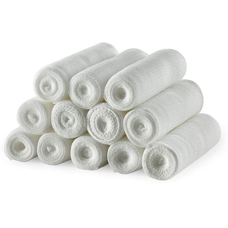 MEDca Medical Gauze Stretch Bandage Roll Tape | Used For Wound Care Dressing in 4 Inch X 4 Yards - Pack of 12