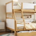 thumbnail image 6 of Harper & Bright Designs Twin over Full Bunk Bed with Storage Drawers, Solid Wood Bunk Bed Frame with Ladder and Support Slats, Convertible 2 Beds, White+Natural, 6 of 15