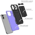 thumbnail image 2 of Heavy Duty Case for iPhone 16 Credit Card Slot Holder Kickstand Bracket Cover, Military Grade Dual-Layers Rugged PC Shockproof Anti-Scratches Lens Protection Case, Purple, 2 of 9