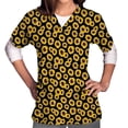 thumbnail image 3 of CNKOO Blouses Médicales pour Femmes Manches Courtes Col en V Uniforme Imprimé Poches Blouse Infirmière Liquidation, 3 of 5