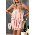 thumbnail image 2 of ABPHQTO Pelele sin tirantes a capas con volantes de lunares suizos rosa para mujer, 2 of 5