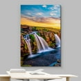 thumbnail image 3 of wall26 Canvas Print Wall Art Summer Sunset Scenic Mountain Waterfall Nature Wilderness Photography Realism Decorative Landscape Relax/Calm Zen Multicolor for Living Room, Bedroom, Office - 16"x2, 3 of 5