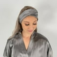 thumbnail image 3 of Mulberry Park Silks Glam Band - Spa Headband for Face Washing, Makeup Routine, Skin Care Treatments - 100% Grade 6A - Gunmetal, 3 of 3