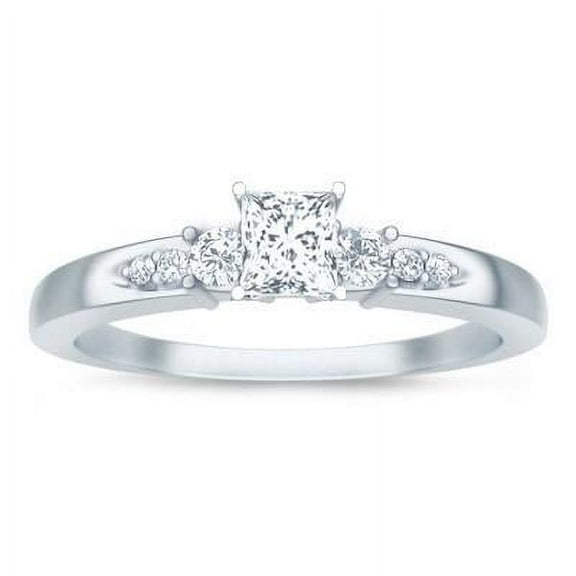 Cheap Moissanite Engagement Ring 1.50 Carat with Real Moissanite Diamonds on 10k White Gold