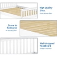 thumbnail image 2 of Queen Bed Frames with Headboard, Solid Wooden Platform Bed with Corner, Modern Low Profile Bed Frame, No Box Spring Needed, White, 2 of 6