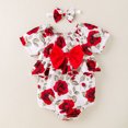 thumbnail image 2 of KaLI_store Girl Bodysuits Baby Girl Clothes Set Rainbow Romper Bodysuit Red,12-18 Months, 2 of 5