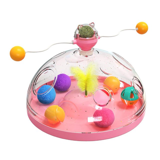 Pet Cat Rotating Windmill Toys With Ball Scratch-resistant Interactive Turntable Pet Educational Toys He Qiyong unisex