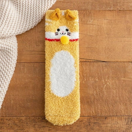 

Womens Winter Socks Autumn And Winter Mid Tube Socks Cat Thickened Warm Stockings