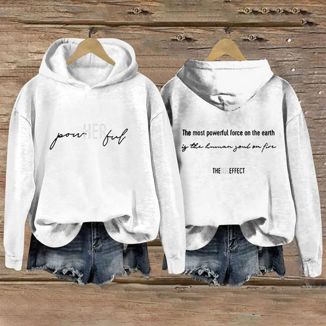 Womens Casual Fall And Winter Long-Sleeved Fashion Printed Hooded Tops Sweatshirt