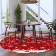 thumbnail image 5 of Christmas Red Round Rug 5ft Washable Circle Kitchen Rugs Non Slip Snowflake Xmas Ball Winter Large Area Rug Indoor Floor Carpet for Bedroom Living Room Home Office Dining Room Nursery, 5 of 8
