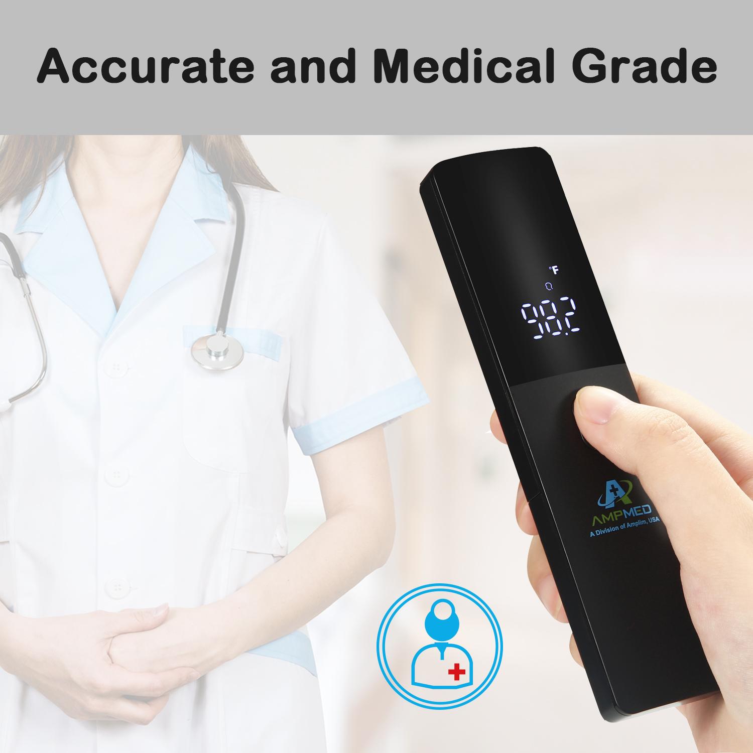 Amplim 1-Second LED Non-Contact Forehead Thermometer photo 8