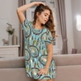 thumbnail image 3 of Gukieu Boho Dreamcatcher 1 Print Women's Nightgown, A-line Round Neck Short-sleeved Nightgown Pajamas Home Wear Suitable for Home and Outing, 3 of 6
