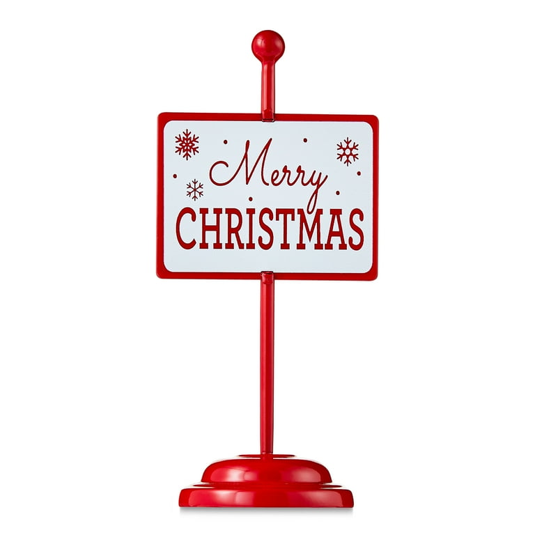 Emboss Metal Merry Christmas Ornament Wall Sign Rustic Holiday Plaque Xmas Decor