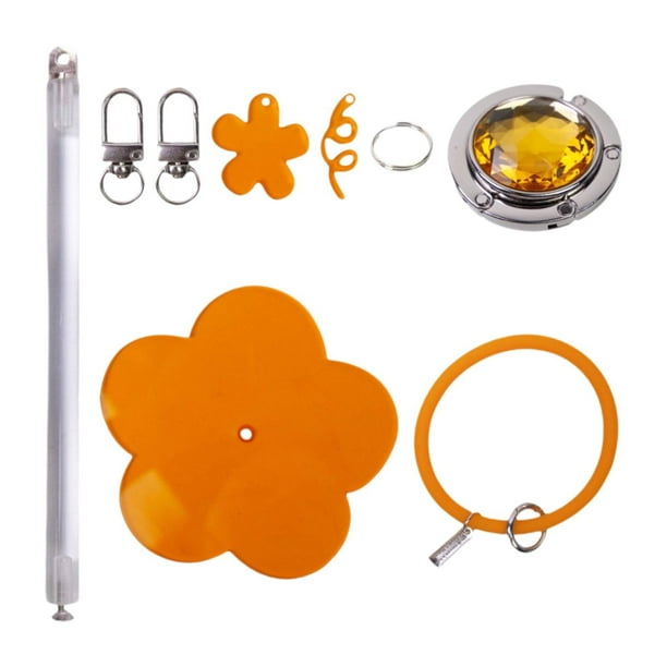 Portaovillos portátil para la muñeca, accesorio de crochet con correa para la muñeca. flor de naranja