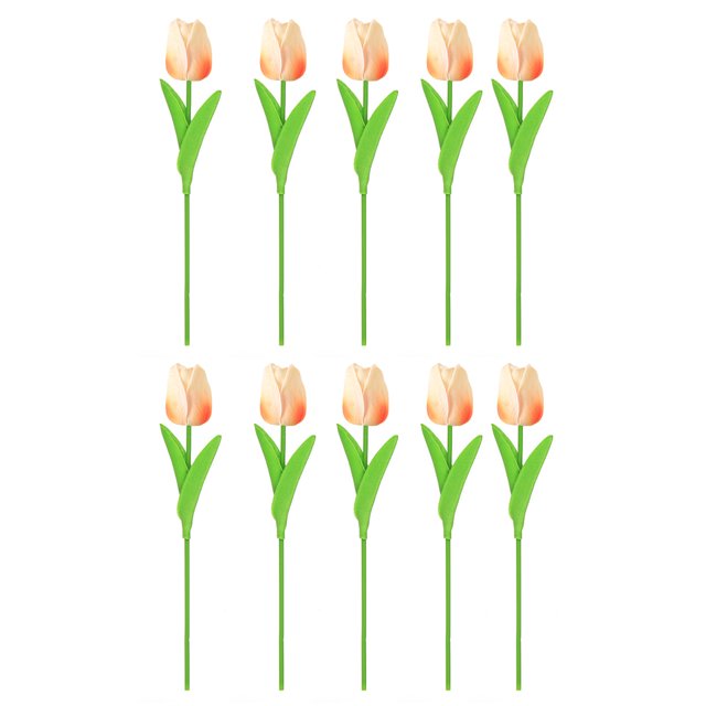 CSChome Artificial Tulip Decoration Artificial Tulip Decoration Realistic Reusable Home Wedding Party Faux Flower Floral Spring Decoration 10Pcs Artificial Tulip Branch with Stem