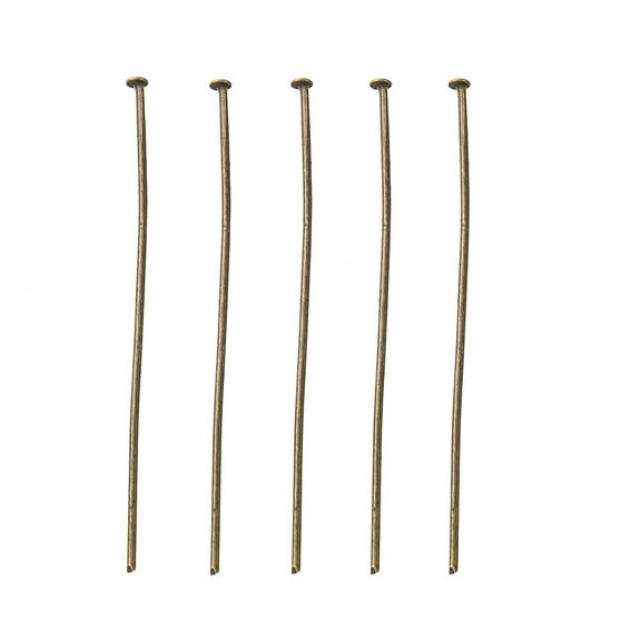100gs Jewelry Findings Iron Flat Head Pins Antique Bronze 50x0.75~0.8mm about 430pcs/100g