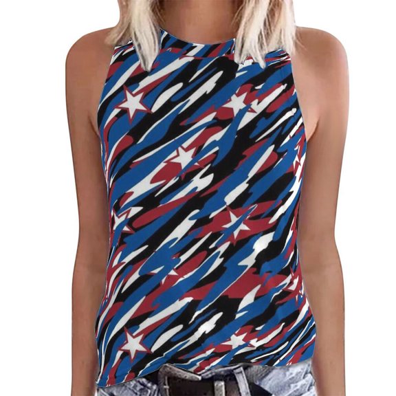 IROINNID Women's V-Neck Tank Sleeveless Casual Vest Women Tops USA July 4th