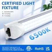 CNSUNWAY T8 2ft LED Shop Light Connectable, 28W 6000K 4200LM, D Shape 2 Pack