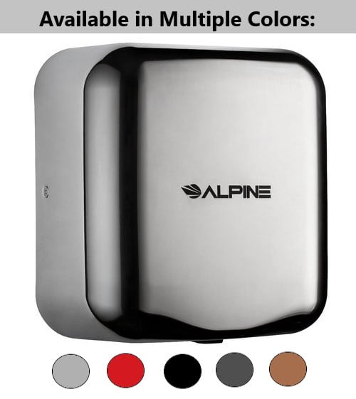 110-120Volts Chrome Alpine Industries 400-10-CHR Alpine Hemlock Automatic Hand Dryer Heavy Duty Stainless Steel Commercial High Speed Hot Air Hand Blower 1800Watts Quick & Easy Installation 