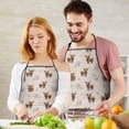 thumbnail image 5 of Beige Highland Cow Flower Pattern Apron-Garden Aprons for Women with Pockets-Cotton Linen Waterproof Kitchen Cooking Gardening Aprons Adjustable for Kitchen,Cooking,BBQ and Salon 33x27 Inch, 5 of 7
