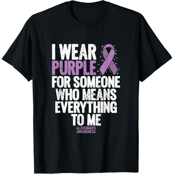 Alzheimers Shirt American Flag End Alz Alzheimer's Awareness T-ShirtMen and women, Black T-shirt, size: Extra large